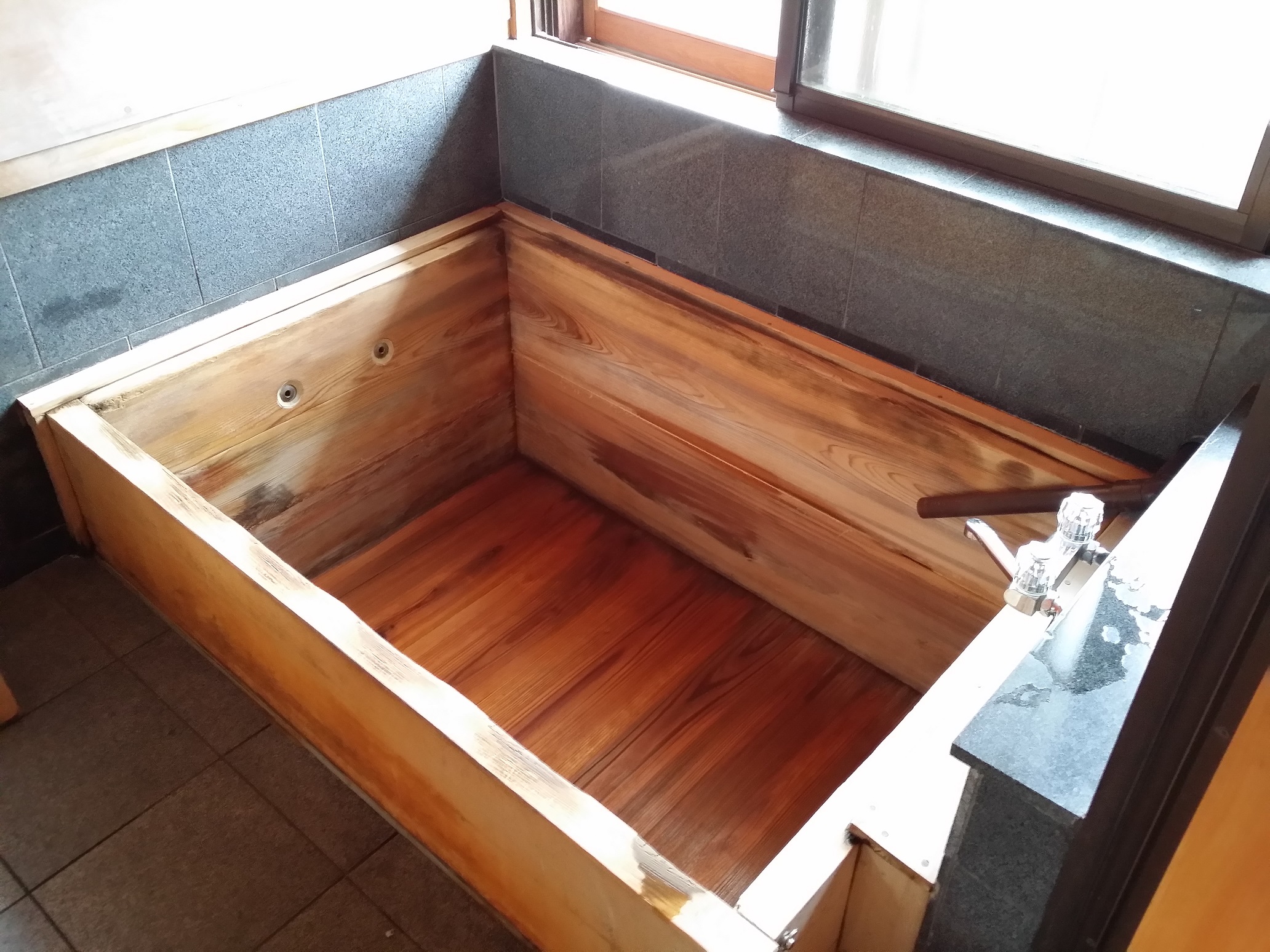 wooden bath